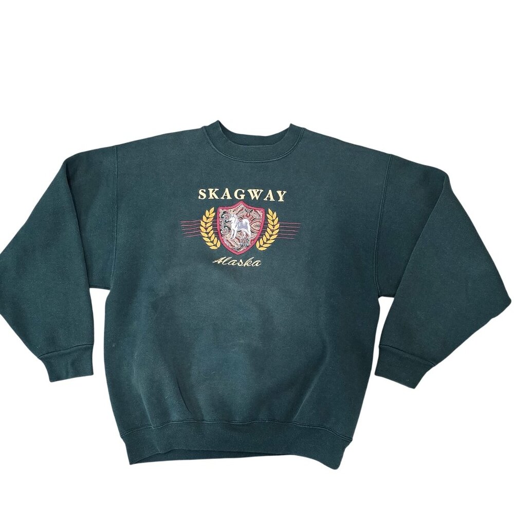 H.L. Miller Gold Skagway Alaska Sweatshirt L Crewneck Pullover Made In USA